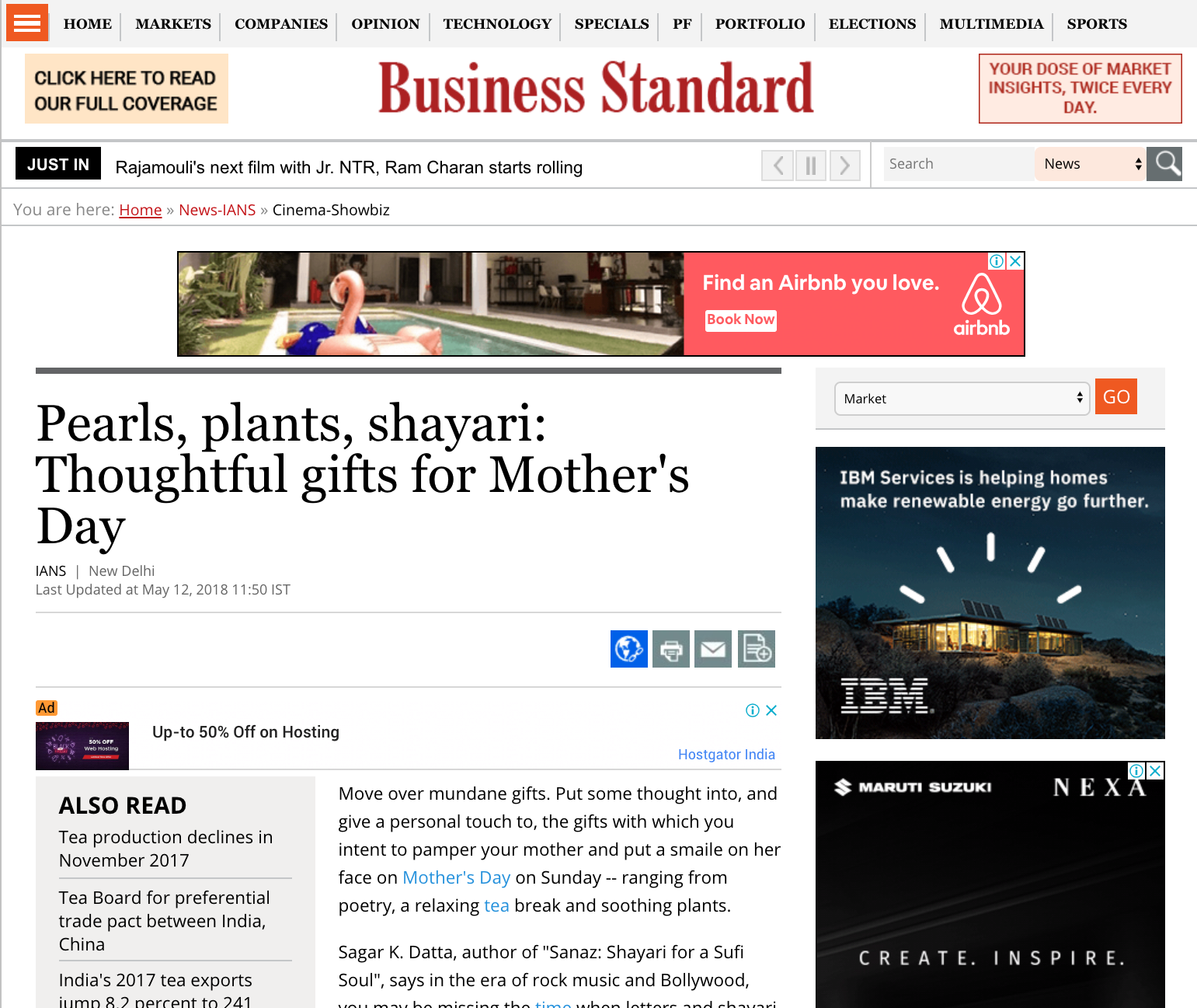 Business Standard | Pearls, plants, shayari: Thoughtful gifts for Mother's Day