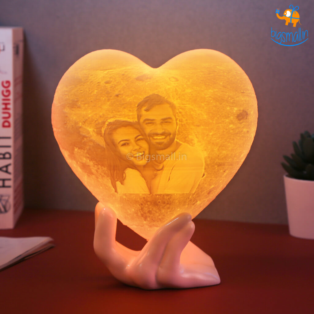 customized heart shaped moon lamp