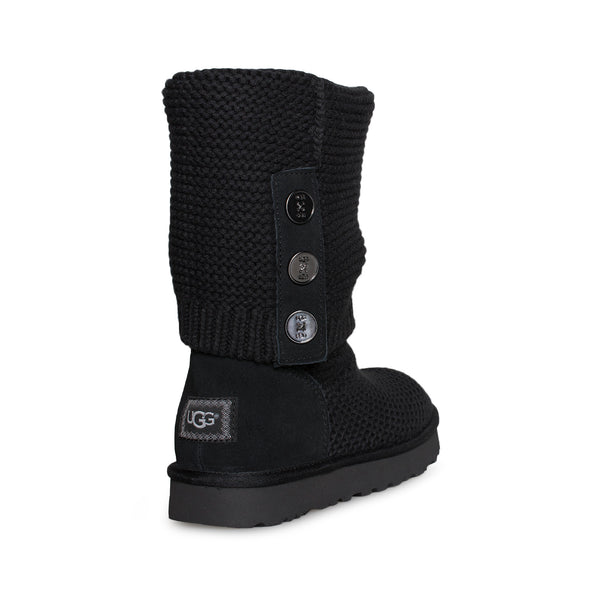 ugg black purl cardy knit boots