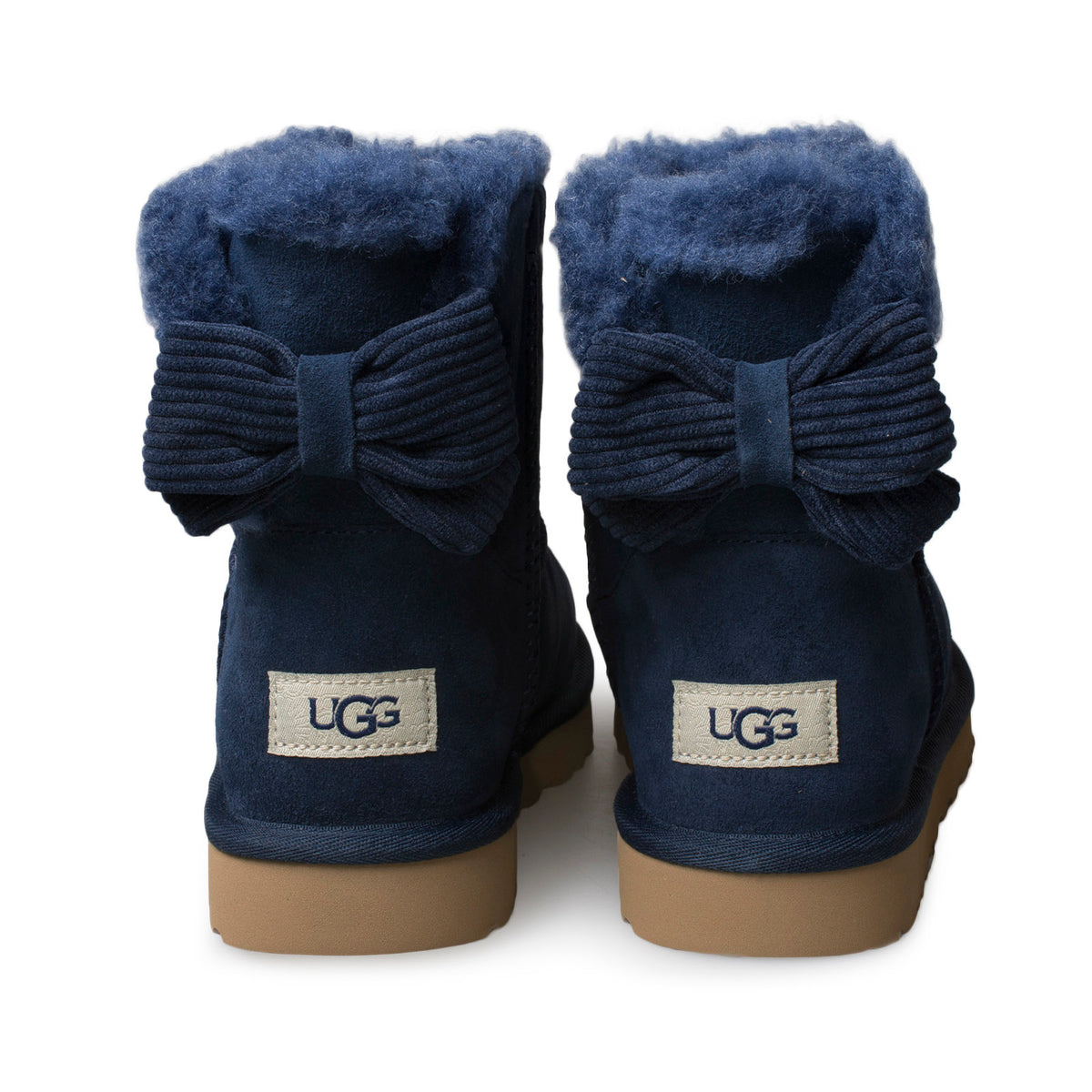 Ugg Mini Bailey Corduroy Bow Navy Boots Womens Mycozyboots 4339