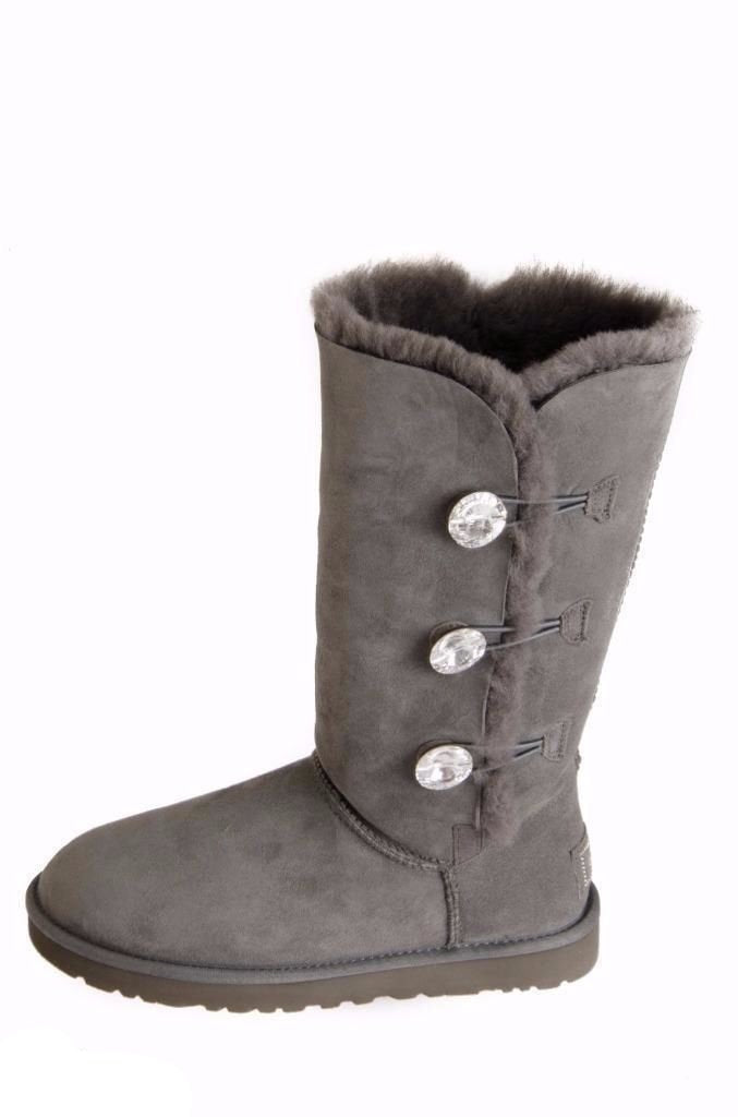 ugg bailey button bling grey