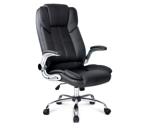PU Leather Racing Style Office Chair - Black