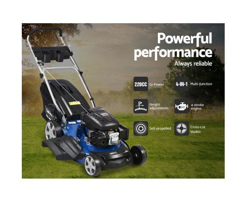 Giantz Lawn Mower Self Propelled 22 inch 220cc 4 IN 1