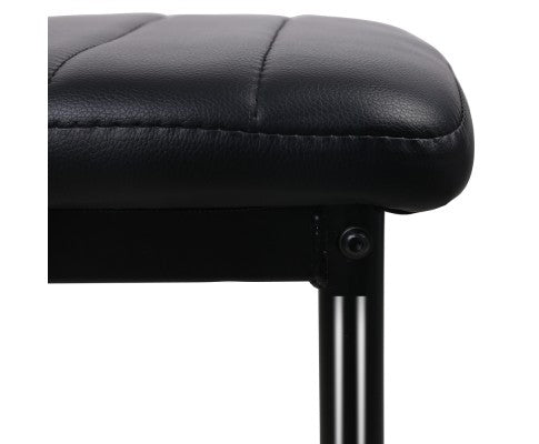 Set of 4 Dining Chairs PVC Leather - Black