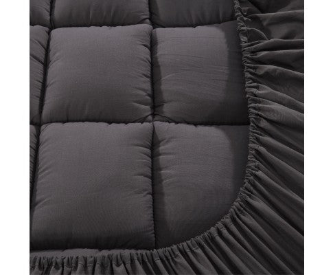 Giselle Bedding Pillowtop Mattress Topper Protector Bamboo Charcoal 1000GSM Queen