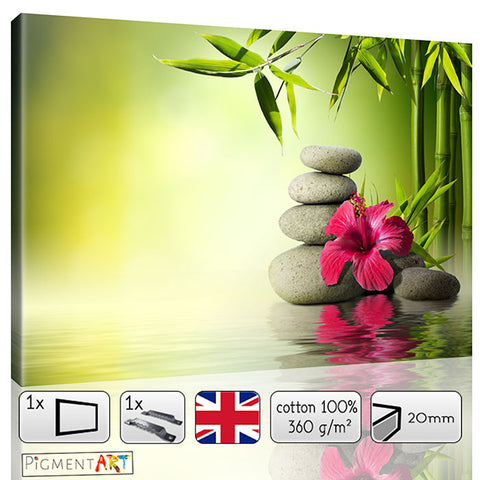 Zen Calming Flower, Stones and Bamboo Canvas - canvas wall art prints uk