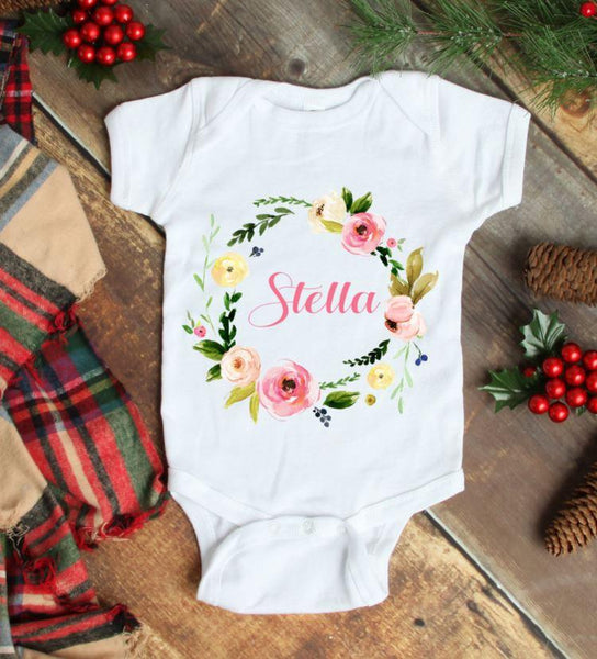 floral baby bodysuit