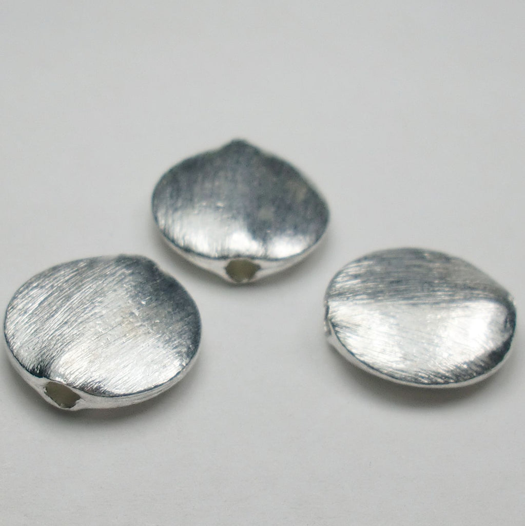 flat silver beads