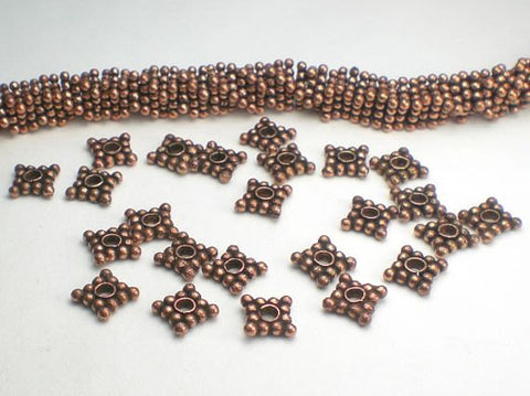 Genuine Copper Beads 7mm Copper Beads Square Copper Spacer Bead 25 pcs. GC-272