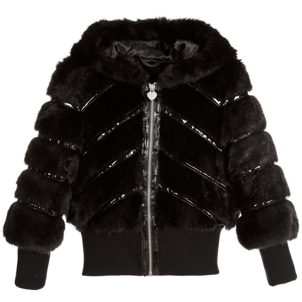 armani coat with fur hood