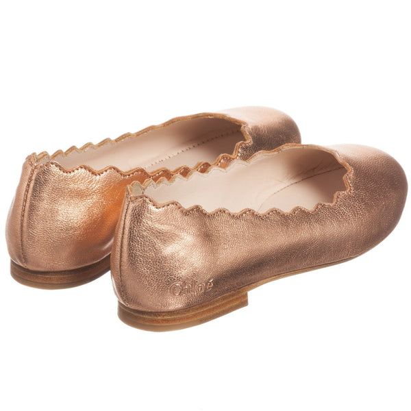 rose gold ballerina flats