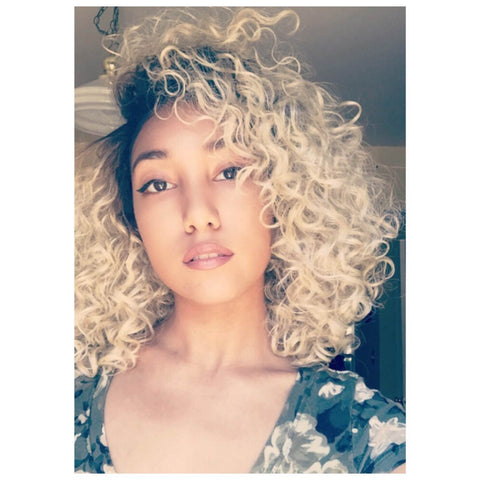 Curly Ash Blonde Lace Front Wig