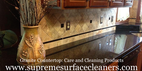 Care and maintenance products for granite countertops.