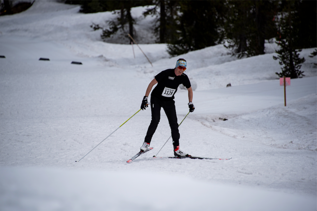 Laird Superfood employee cross country skiing