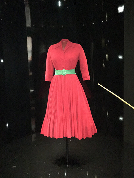 Dior red wool dress.