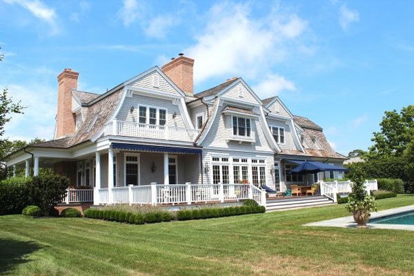 The Back Yard and Pool of A House in the Hamptons