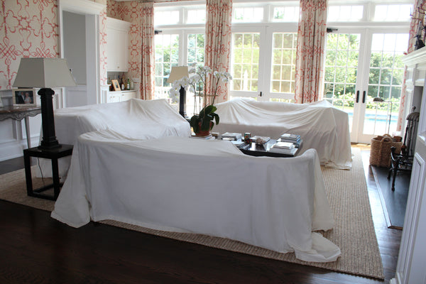 "Putting The House To Bed" Using Cotton Furniture Sun & Dust Covers From The Butler's Closet