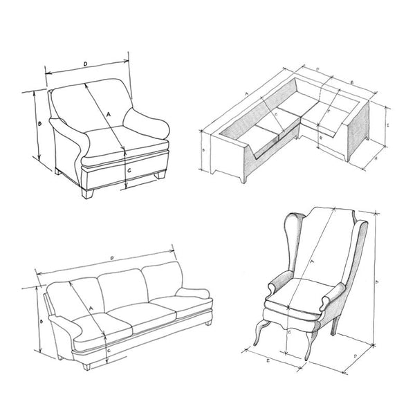 Instructions for Measuring Furniture to Determine the Size of Furniture Sun & Dust Covers