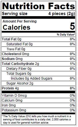 Nutrition Facts - Mints | Dr. John's Healthy Sweets