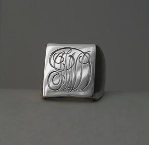 Custom Engraved Your Family Crest Signet Ring Silver 925 XL 19x17