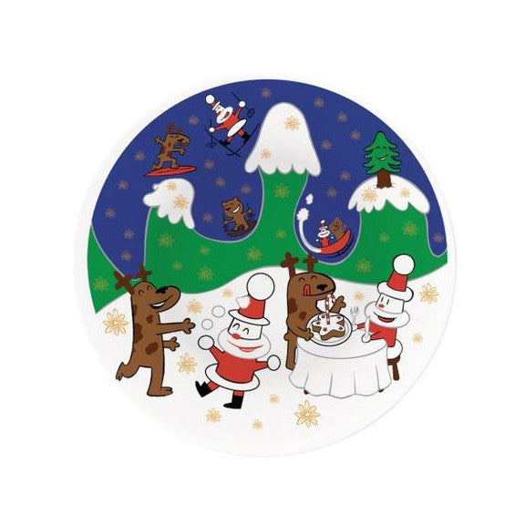 happy snowtime plate