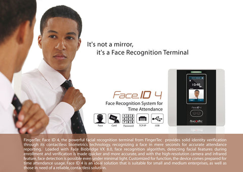 FaceID4 facial recognition time clock