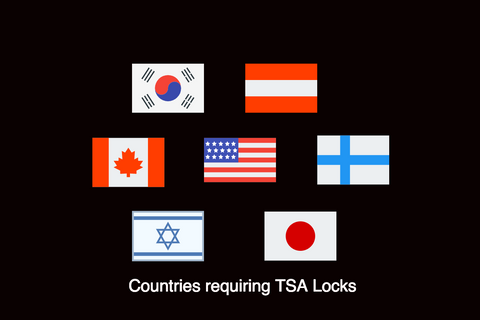 Countries requiring TSA Locks