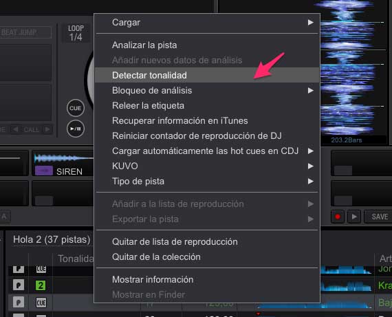 Detectar Tonalidad en rekordbox