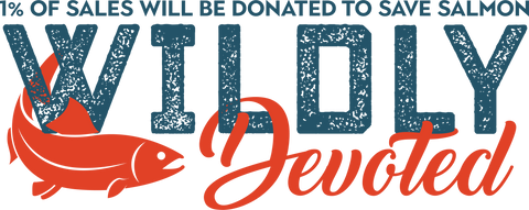 Wildly Devoted logo 1% of sales donated to salmon