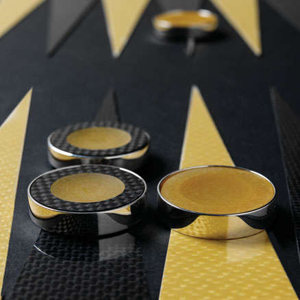 Carbon fiber F1 backgammon set