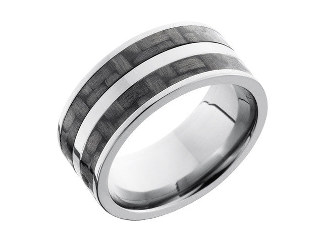 10mm Titanium Ring With 2 Strips of 3mm 