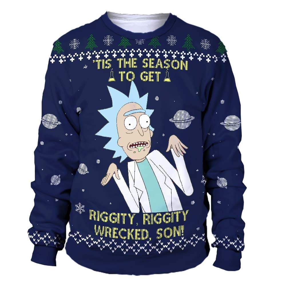 rick and morty christmas sweater