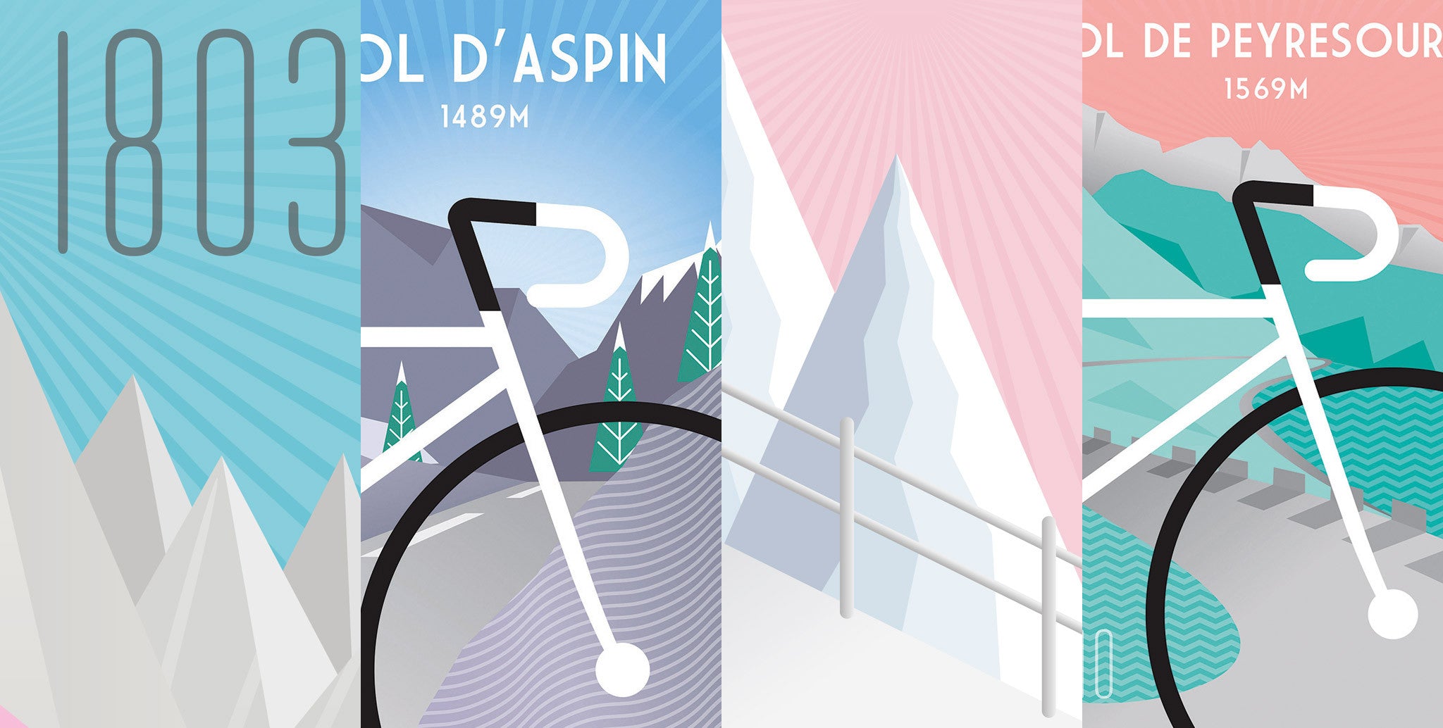 SpeedyShark Art Deco inspired cycling prints