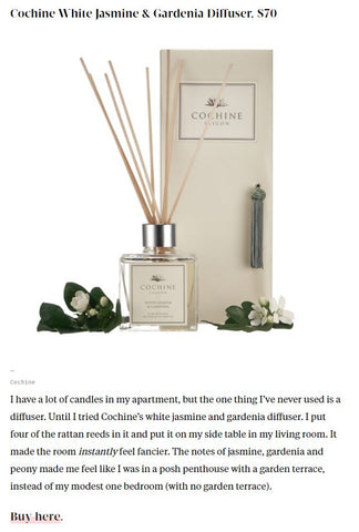 Cochine White Jasmine & Gardenia Reed Diffuser on Hello Giggles 