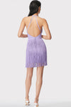 Halter Tassel Backless Mini Bandage Dress In Lavender