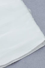 White Sleeveless Mesh Ruched White Bandage Dress - fashionfraeulein