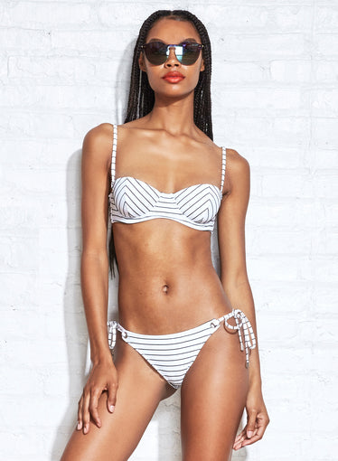 Mitered Stripe Balconette Bikini Top