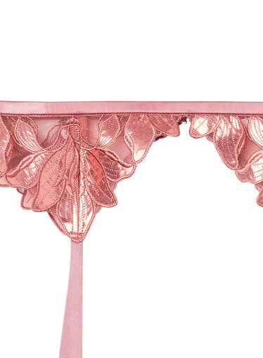 Foil Lily Embroidery Garter Belt