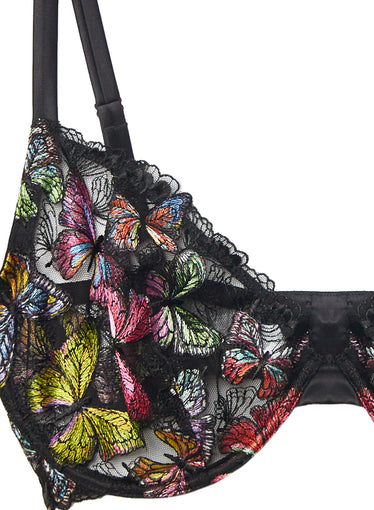 Fuller Cup Butterfly Embroidery Plunge Demi Bra