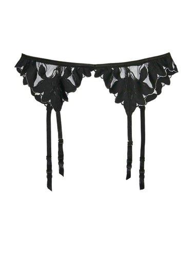 Lily Embroidery Garter Belt