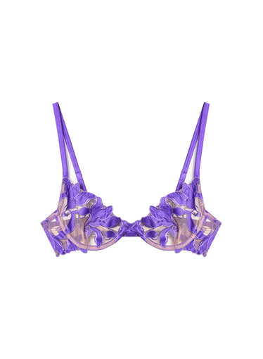 Fuller Cup Lily Embroidery Plunge Demi Bra