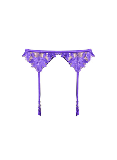 Lily Embroidery Garter Belt