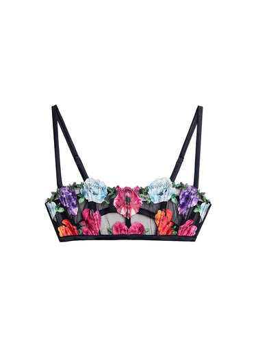 Monet Embroidered Boned Bralette