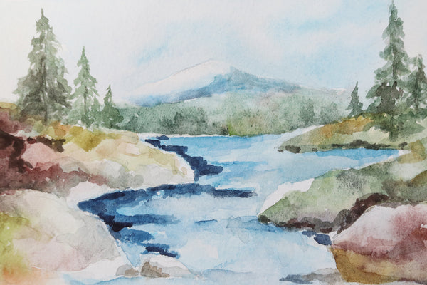 watercolor landscape water