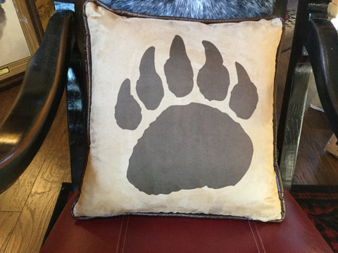 Bear paw print pillow