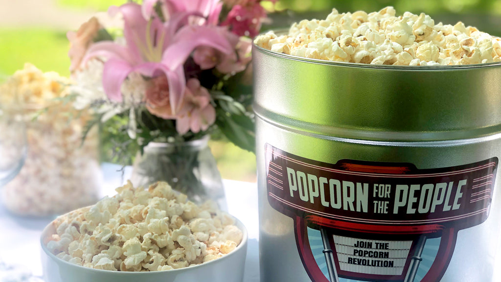 Popcorn for the People Wedding Favor Tin