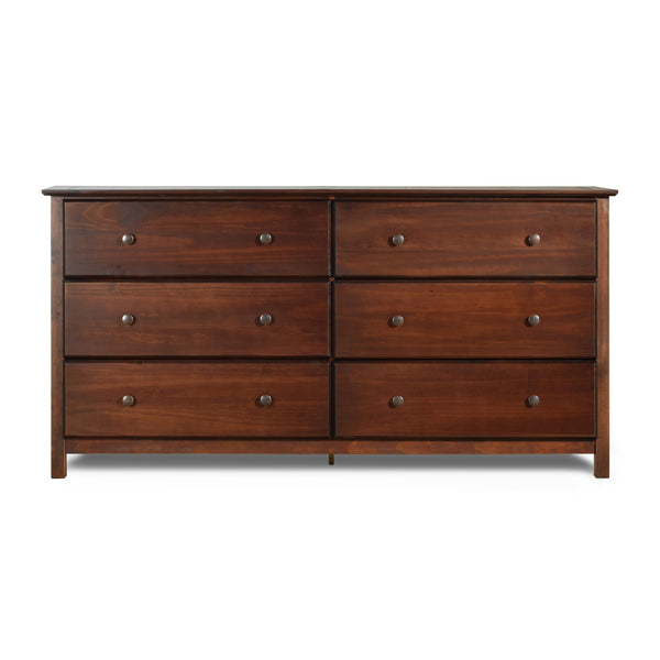 Shaker 6 Drawer Dresser Grain Wood Furniture