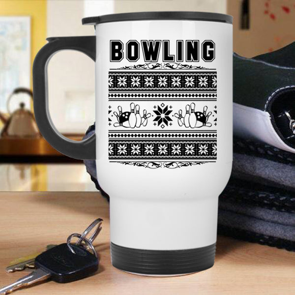 Make An Ugly Christmas Travel Mug Bowling Mug Premium Fan Store