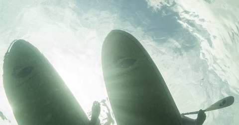 Underwater shot of Paddle Boards
