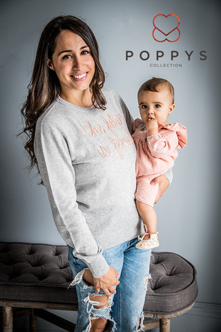 Poppys Collection exclusive design with Lingua Franca "The future is female" cashmere sweater